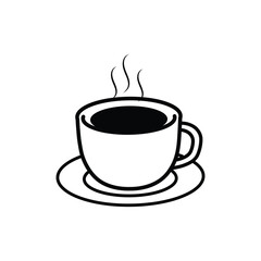 hot coffee cup icon. hot coffee or tea cup symbol with steam sign. Mocha symbol or logo. hot beverage, tea, symbol 