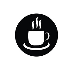 Cup of coffee silhouette icon, tea cup logo or symbols. Cup outline pictogram vector illustration silhouette image template.