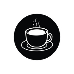 Cup of coffee silhouette icon, tea cup logo or symbols. Cup outline pictogram vector illustration silhouette image template.