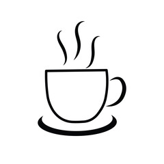 hot coffee cup icon. hot beverage, tea, coffee cup icon/symbol. vector illustration silhouette image template.eps 10.