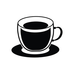 hot coffee cup icon. hot beverage, tea, coffee cup icon/symbol. vector illustration silhouette image template.eps 10.