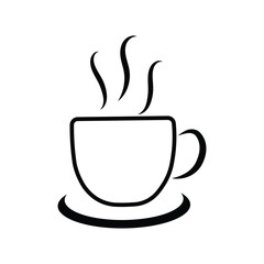 hot coffee cup icon. hot beverage, tea, coffee cup icon/symbol. vector illustration silhouette image template.eps 10.