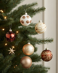 Christmas scene in cozy snowy winter Decorative lighting and charming elements to create a warm and magical atmosphere.