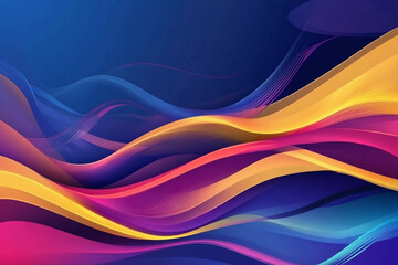 Fototapeta premium Colorful Light Trails with Glowing Neon Waves and Vibrant Energy Flow