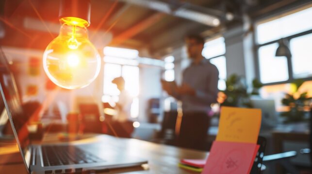 A young entrepreneur pitching a startup idea in a modern coworking space, Startup pitch scene, Contemporary style