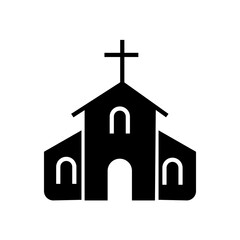 Christian church house fill icon