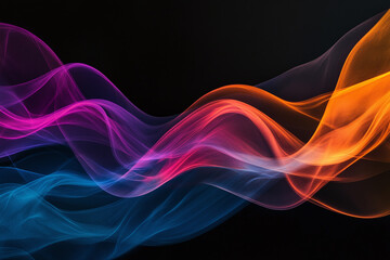 Fototapeta premium Colorful Light Trails with Glowing Neon Waves and Vibrant Energy Flow