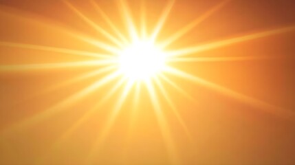 Obraz premium Bright Sun Shining in the Orange Sky