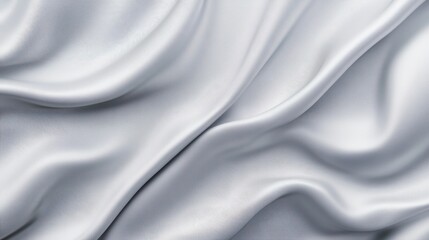 Fototapeta premium Elegant Flowing Silver Fabric Texture with Soft Drapes and Subtle Light Reflections Ideal for Backgrounds and Decorative Purposes in Creative Projects