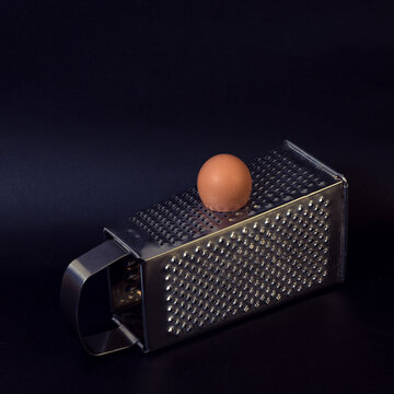 grate the egg, chopped eggs