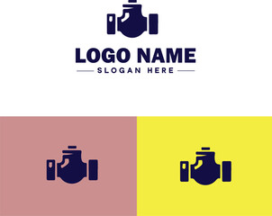 Plumbing icon Pipe symbol Plumbing emblem Waterworks icon flat logo sign symbol editable vector