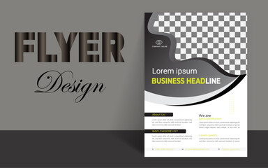 Naklejka premium Business agency flyer template design. Corporate, marketing, business proposal, promotion, advertise, publication, cover page. new digital marketing poster