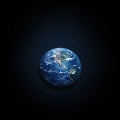 Obraz premium Captivating View of Earth from Space Showing Rich Colors and Deep Blue Oceans Against a Dark Cosmic Background with Glittering Stars in the Distance