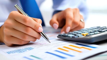 Malaysian woman accountant calculating taxes in a clean office environment