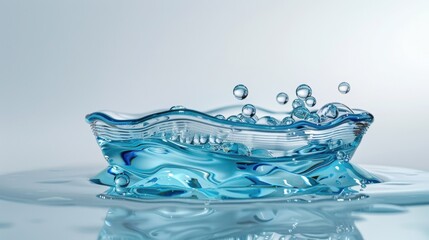 Water Droplets in Mid-Air Motion Capture, Splashy Effect Against Blurred Background, Rainy or Dewy Scene