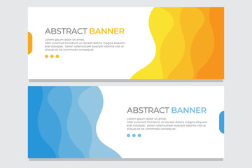 Colorful Abstract Banners With Wavy Patterns and Modern Design.
Two modern banners featuring vibrant abstract wavy patterns in blue and yellow shades. Ideal for promoting business events, digital mark