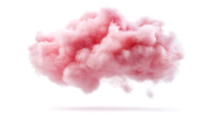 Fototapeta premium Fluffy pink cloud formation floating in bright background, evoking dreamy and whimsical atmosphere. Perfect for creative projects and designs