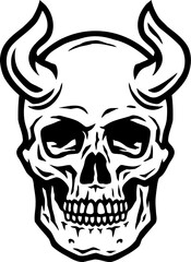 Skull with bull horns.