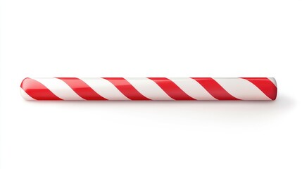 A candy cane, festive treat, playful flat vector design, red and white stripes, isolated on white background