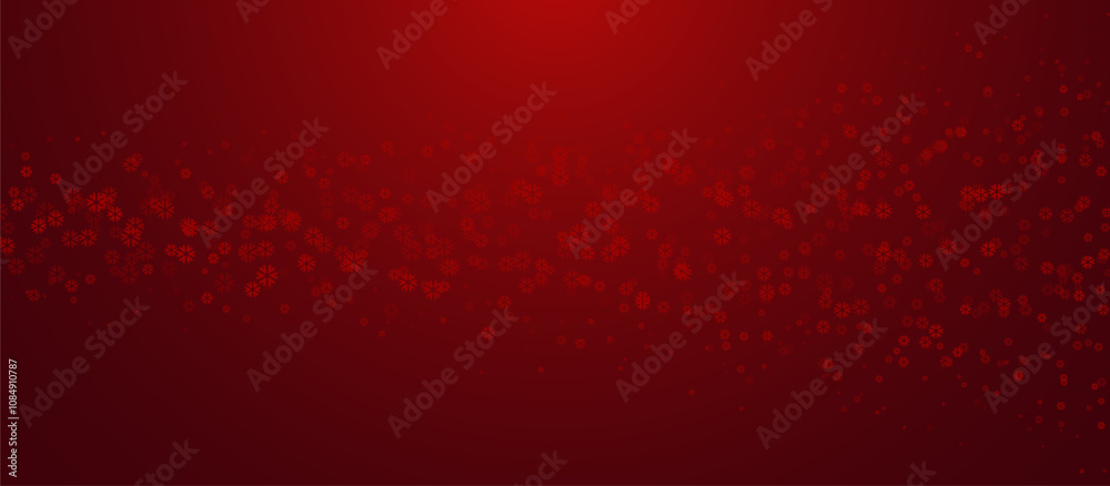 Aufkleber Festive Red Background with Snowflake Pattern
