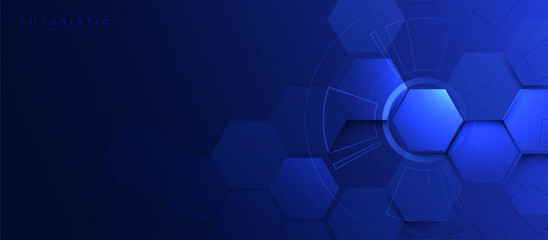 Futuristic Blue Hexagonal Abstract Background