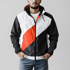 sportswear jackets in cold weather. sweatshirt long sleeve mockup
