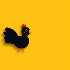 Fototapeta premium Cute Turkey Mascot Cartoon on Thanksgiving Background with Copy Space - Flat Lay Illustration