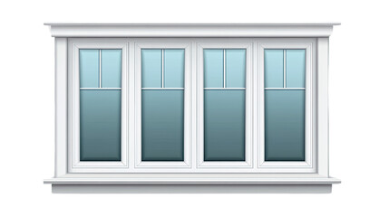 Fototapeta premium Classic Bay Window Design: Elegant and timeless, this bay window features a traditional design with four panes, offering a beautiful view and natural light. 