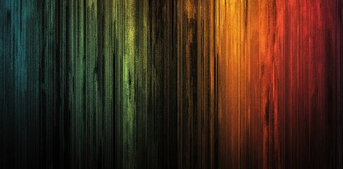 Abstract Gradient Background with Colorful Stripes and Grainy Film-Like Texture on Black Surface