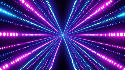 3D futuristic retro grid purple blue neon light technology digital grid abstract background copy space. pattern with rays lines and dots club bar disco geometric cyberpunk dance LED wallpapaer