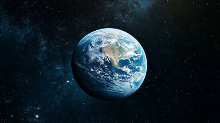 The earth is suspended in the vast universe