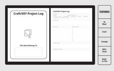 Craft And DIY Project Logbook Tracker Or Planner - Vector Illustration