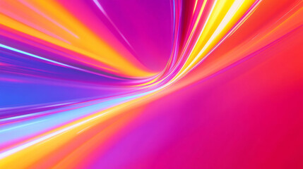 Fototapeta premium 3D dynamic abstract neon light streak trail technology virtual reality background. cyberpunk futuristic fashion vibrant line modern colorful rainbow glow glossy striking wallpaper