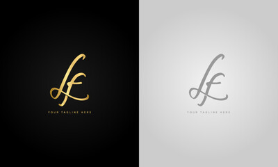  initial letter lf,luxury gold collors