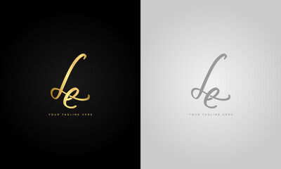 initial letter le,luxury gold collors