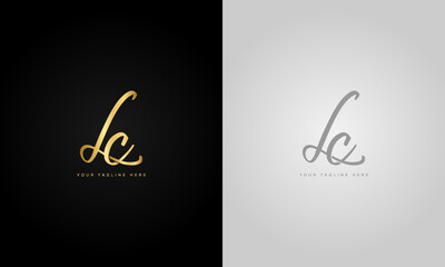  initial letter lc,luxury gold collors