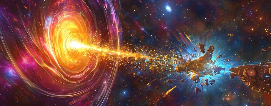Spiritual Light Frequency, Digital Artwork of Ashtar Leading through Space