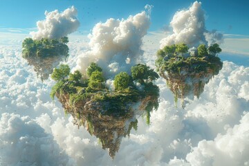 Exploring a surreal dreamscape a floating landscape of enchantment in a whimsical world imaginary vision serene environment ethereal concept for creative inspiration