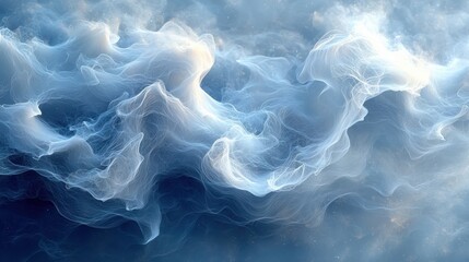 Obraz premium Flowing ethereal blue digital composition abstract space digital art surreal environment aerial view dreamlike concept for enhanced visual appeal