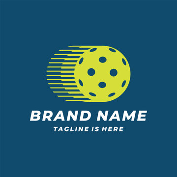 Modern logo with fast moving pickleball icon