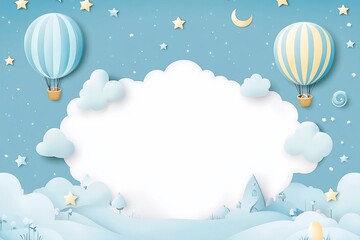 Minimalist Baby Boy Design with Stars and Balloon