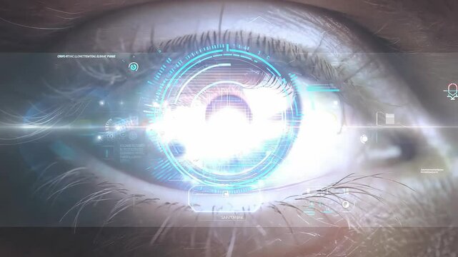 A close-up of the human eye using digital technology