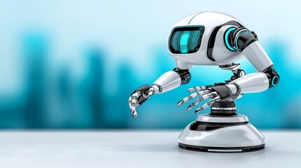 Futuristic Robot AI Technology Digital Display Modern Automation Smart Machine Innovation Concept