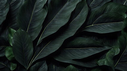 Obraz premium A close up of green leaves with a gold leaf in the middle