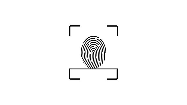 Fingerprint scan icon for computer or other device security. Raster illustration.Concept of surveillance and security scanning of digital programs and fingerprint