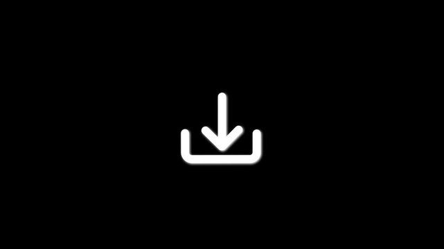 Animated linear downloading files icon. Sharing and loading files from web concept icon design. Downloading process looped icon Direction Arrow Symbol.