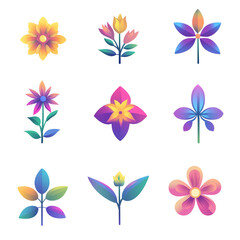 Fototapeta premium set of flowers
