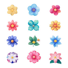 Obraz premium flower icon set