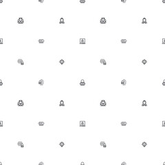 Seamless pattern cyber security icon on white background. Included the icons as bug, protection, virus, hacking, bug, antivirus, cyber lock, network, spam, spy And Other Elements