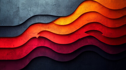 Obraz premium Arrow, stock market or papercut background design for business, economy and global inflation. Graphic, seo or marketing